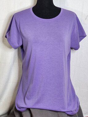 Vapor Apparel Cap Sleeve Lilac Performance Poly Span Crew Neck Athletic Tee XXL